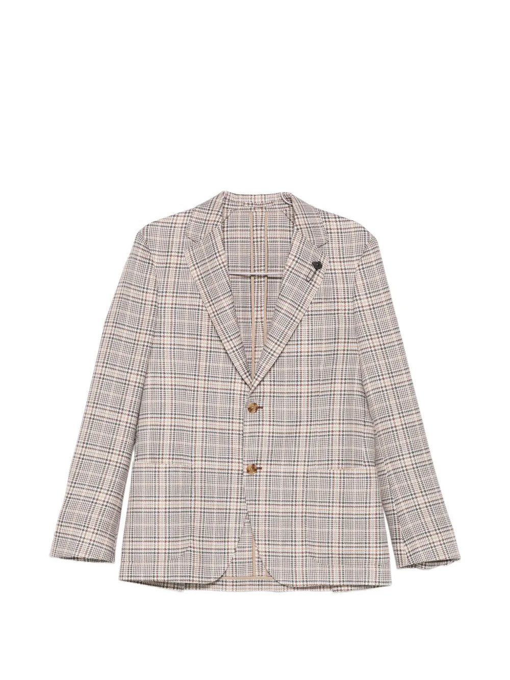 

Пиджак в клетку на одной пуговице Lardini, бежевый