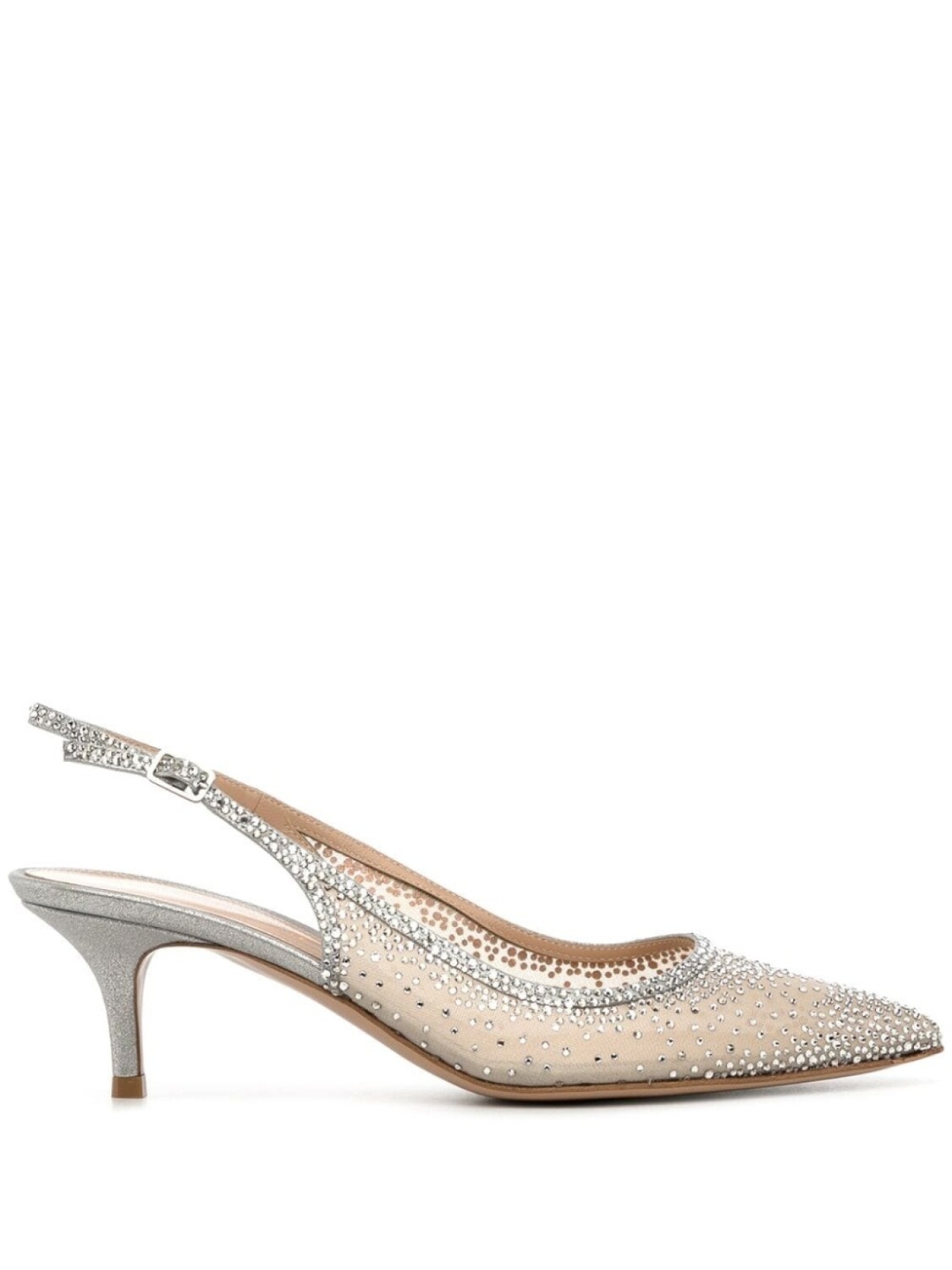 Gianvito Rossi туфли-лодочки Regina с кристаллами, серебряный