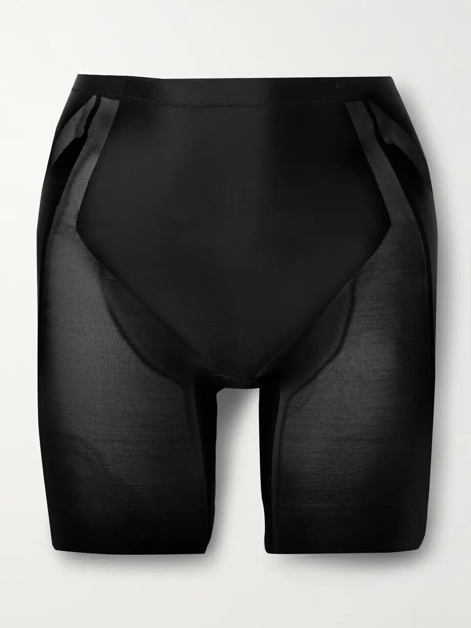 

Шорты из моделирующей сетки и эластичного атласа Spanx, черный