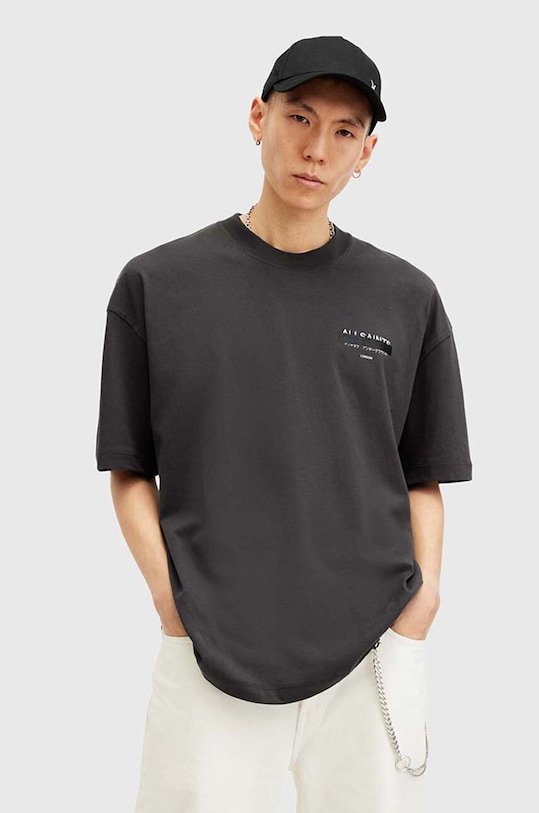 

Хлопковая футболка REDACT SS CREW Allsaints, черный