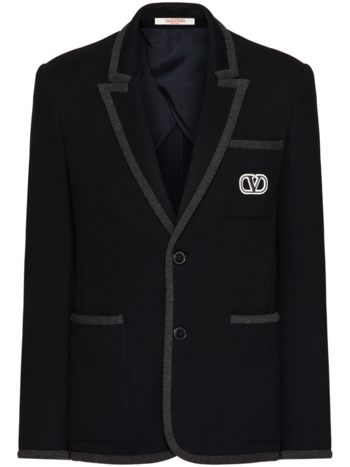 

Valentino Garavani однобортный блейзер с логотипом VLogo Signature, черный