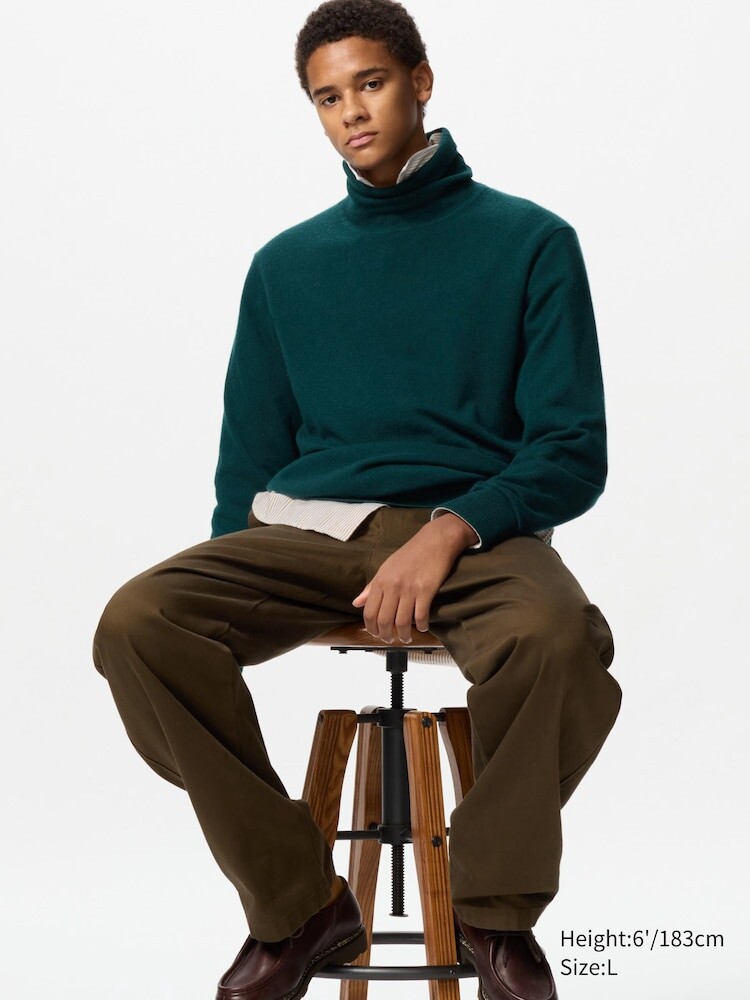 

Водолазка из 100% кашемира Uniqlo, цвет 55 зеленый