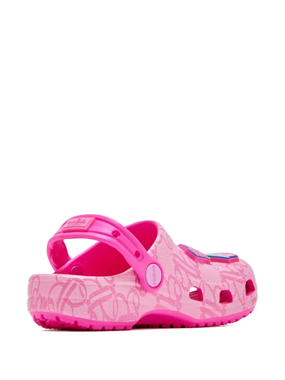 Классические сабо с монограммой в стиле Барби Crocs Kids, розовый — фото 2