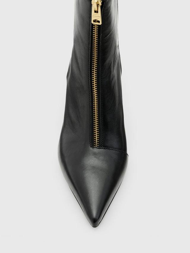 Наташа кожаные сапоги-ботфорты на шпильке AllSaints, Black — фото 3