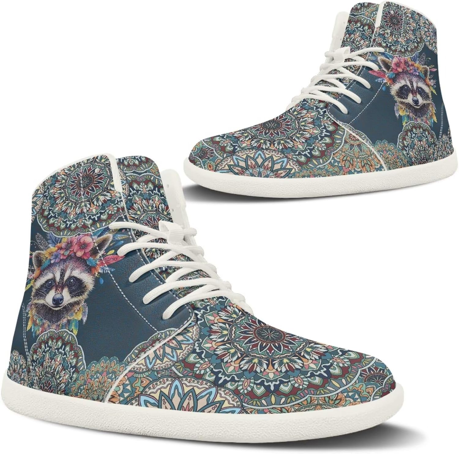 

Кроссовки для женщин и мужчин Qoiuvncy, Mandala Raccoon