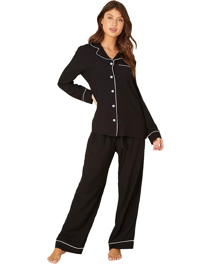 

Женский комплект пижамы Cosabella Bella Relaxed Long Sleeve Top Pants, Black/Ivory