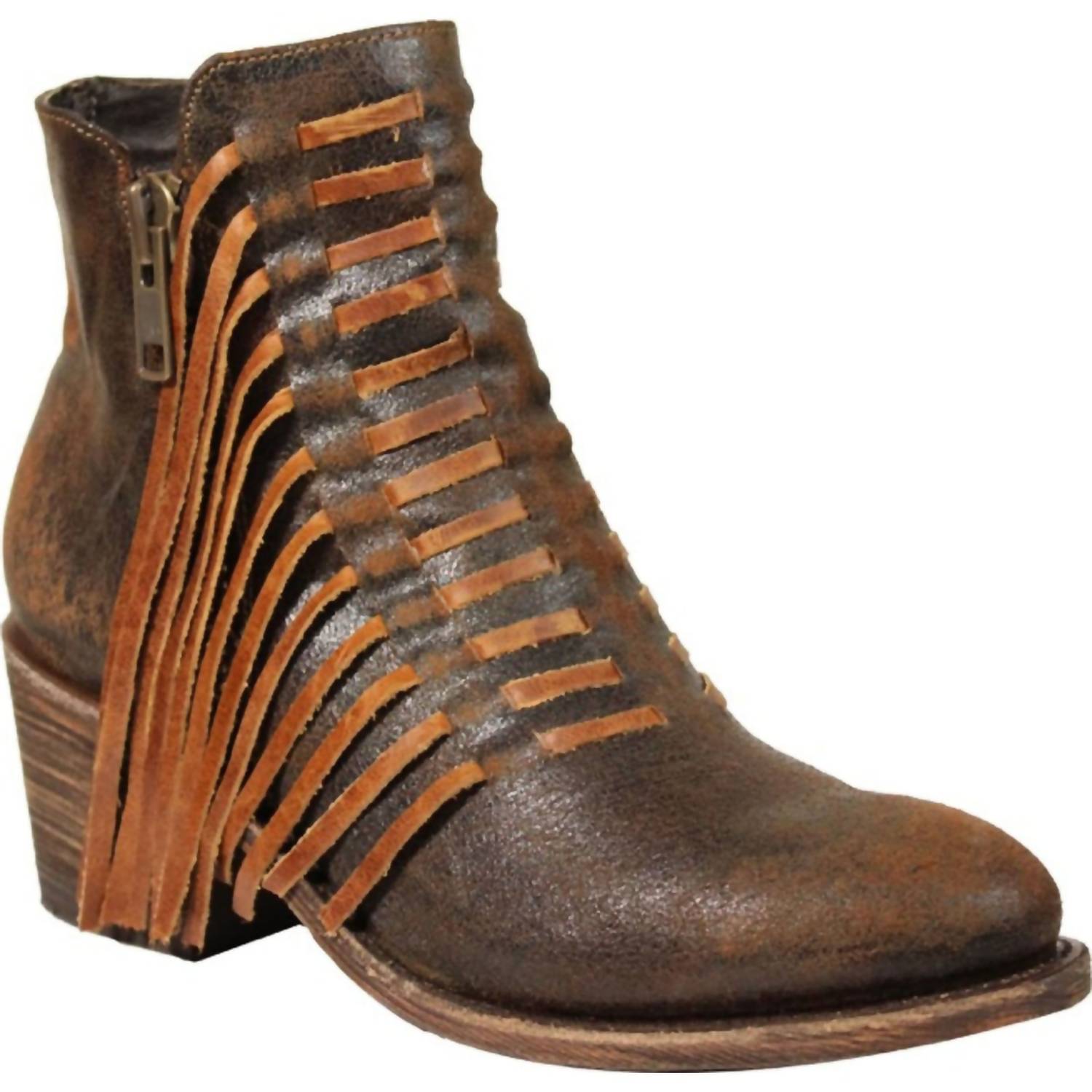 Женские байкерские ботинки J Toe с бахромой в коричневом цвете Corral