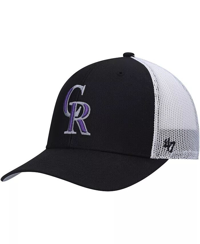 

'47 Мужская черно-белая бейсболка Trucker Snapback с логотипом Colorado Rockies Primary '47 Brand