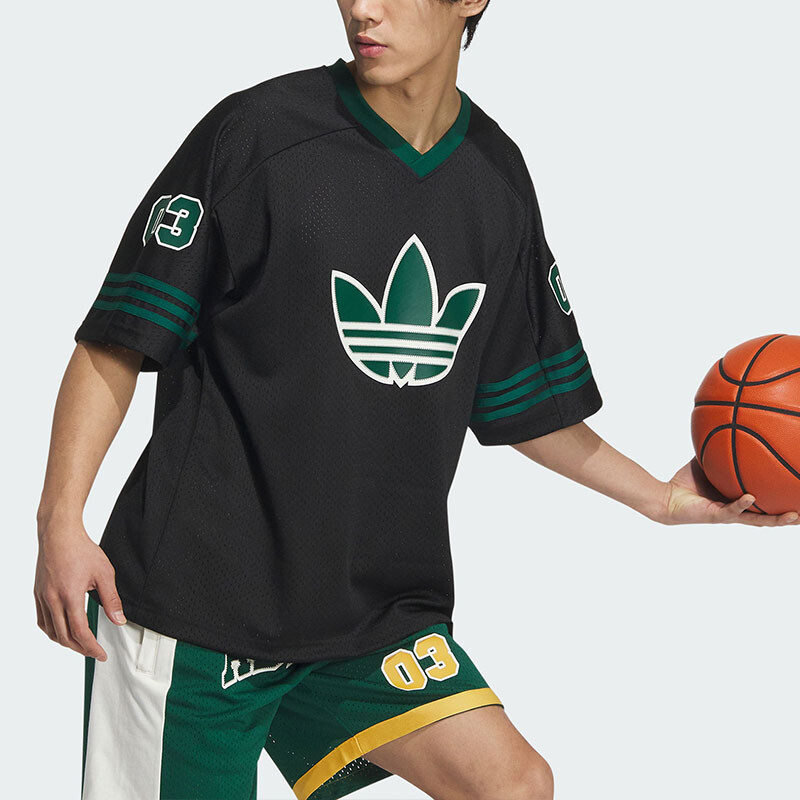 ФУТБОЛКА ДЛЯ УЛИЧНОГО БАСКЕТБОЛА В РЕТРО-СТИЛЕ Adidas Originals, черный — фото 4