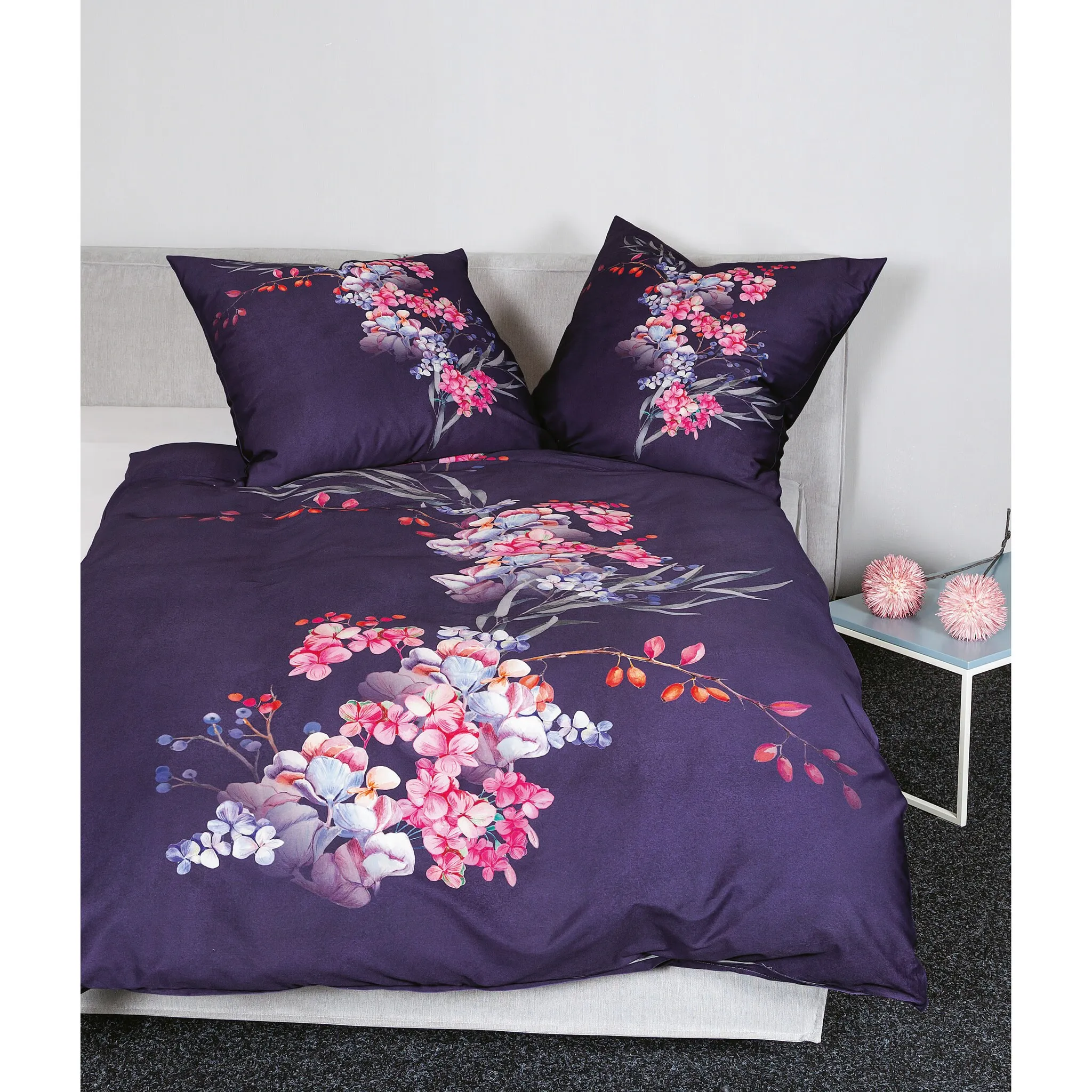 

Постельное белье Janine «Mako-Satin42136 05 135X200, 80x80», на молнии, цвет beere rosa lilasalbei
