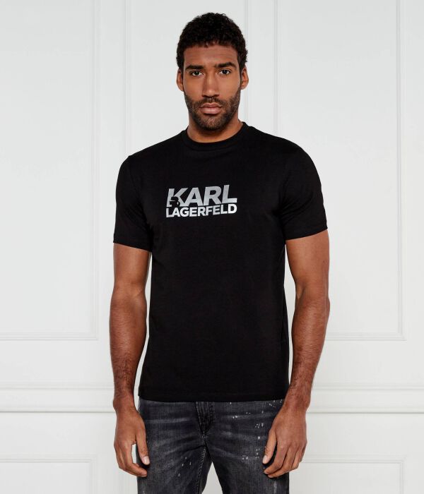 

Футболка Karl Lagerfeld Regular Fit, черный / серебряный