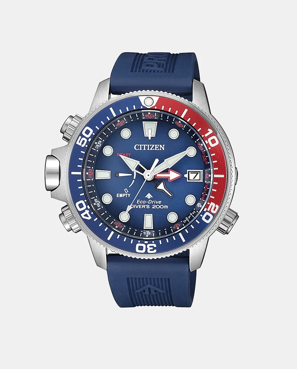 

Мужские часы Aqualand BN2038-01L из синей резины Citizen, синий