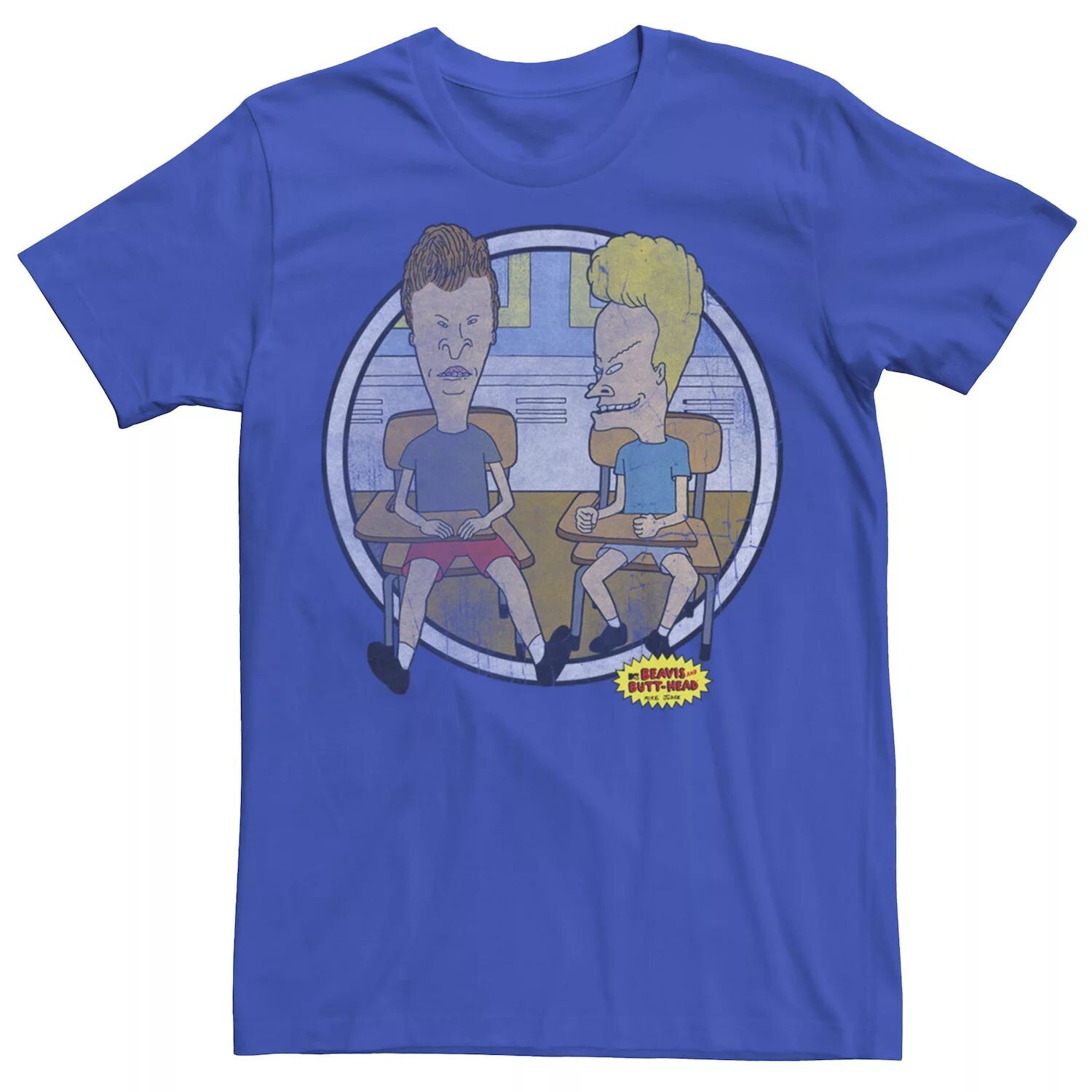 

Мужская футболка с портретом Beavis & Butthead в школьном стиле Licensed Character