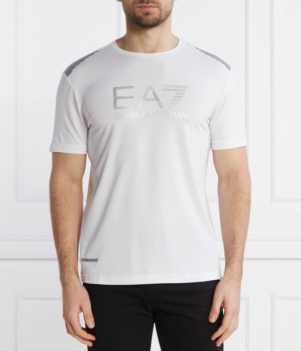 

Футболка Ea7 Regular Fit, белый / серебряный