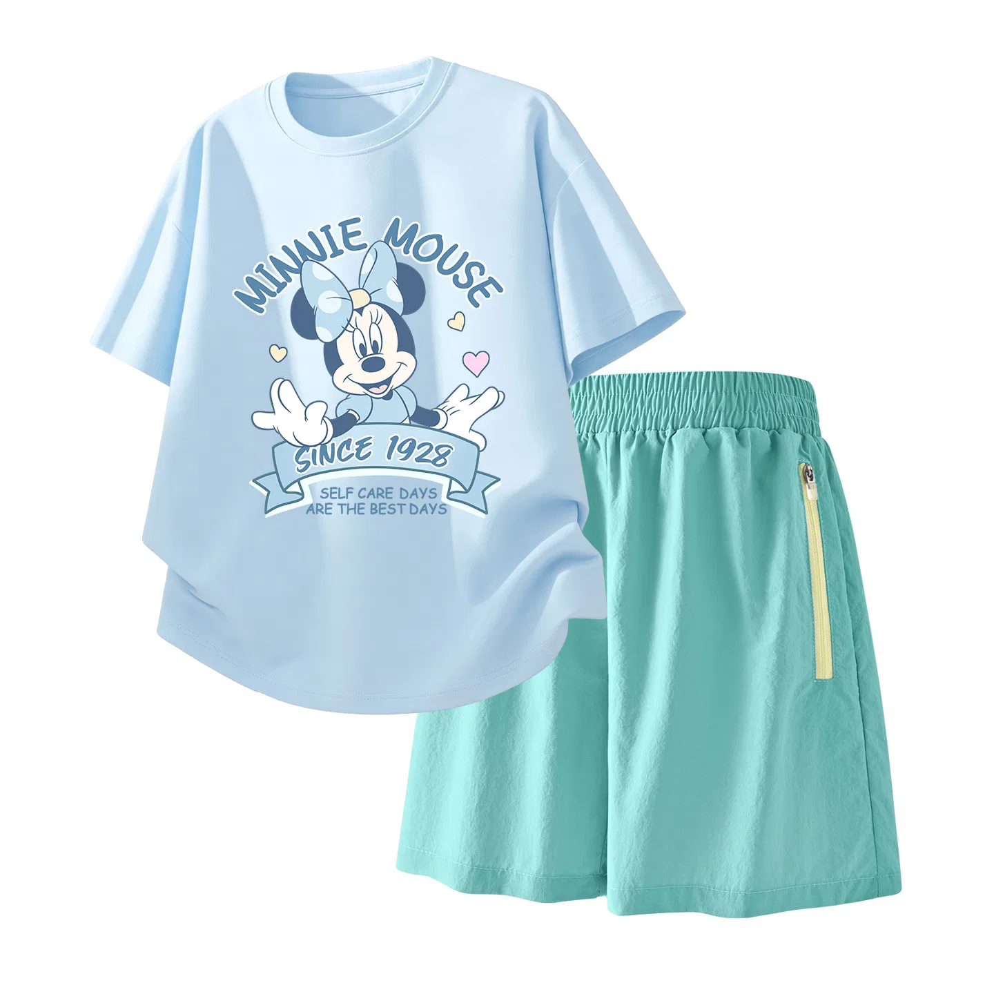 Детский спортивный костюм Casual Sportswear 2 Piece Set Disney, Di Fensheng Flower K Cheese Yellow+Solid Color Camellia Green — фото 4
