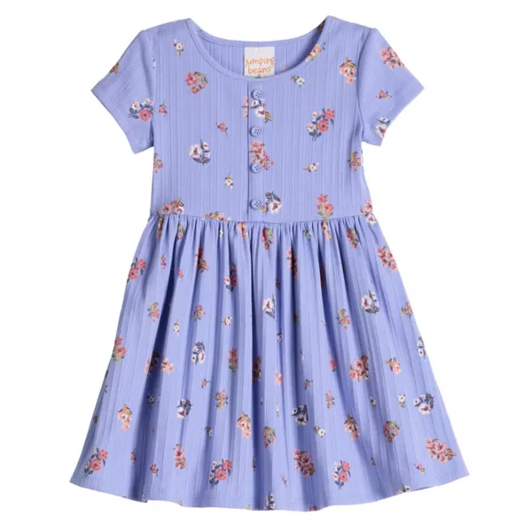 

Платье-хенли с рубчиком для девочек 4-12 лет Jumping Beans, цвет group florals blue