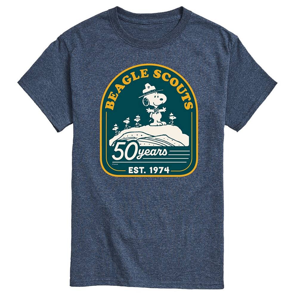 

Мужская футболка с рисунком Peanuts Beagle Scout 50 Years Mountain Licensed Character, цвет Heather Blue