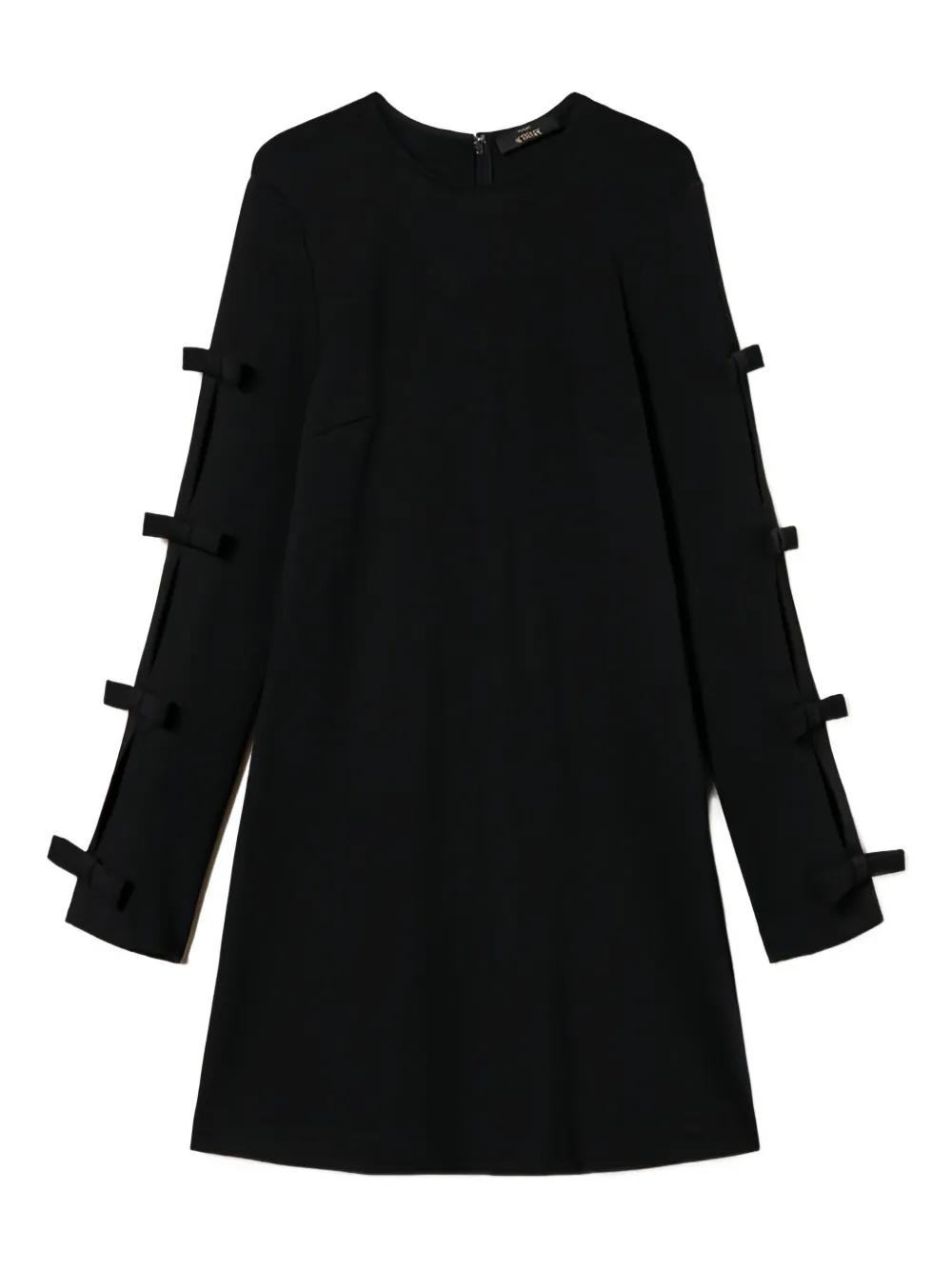 

Мини-платье с длинными рукавами и бантом Twinset, черный