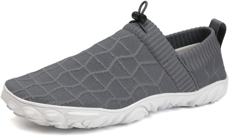 

Мужские минималистичные удобные кроссовки для ходьбы, для воды, пляжа, бега на открытом воздухе, спортивные кроссовки без шнурков, легкие, дышащие, сетчатые, с массивной подошвой, для спортзала и бега Geerta, серый