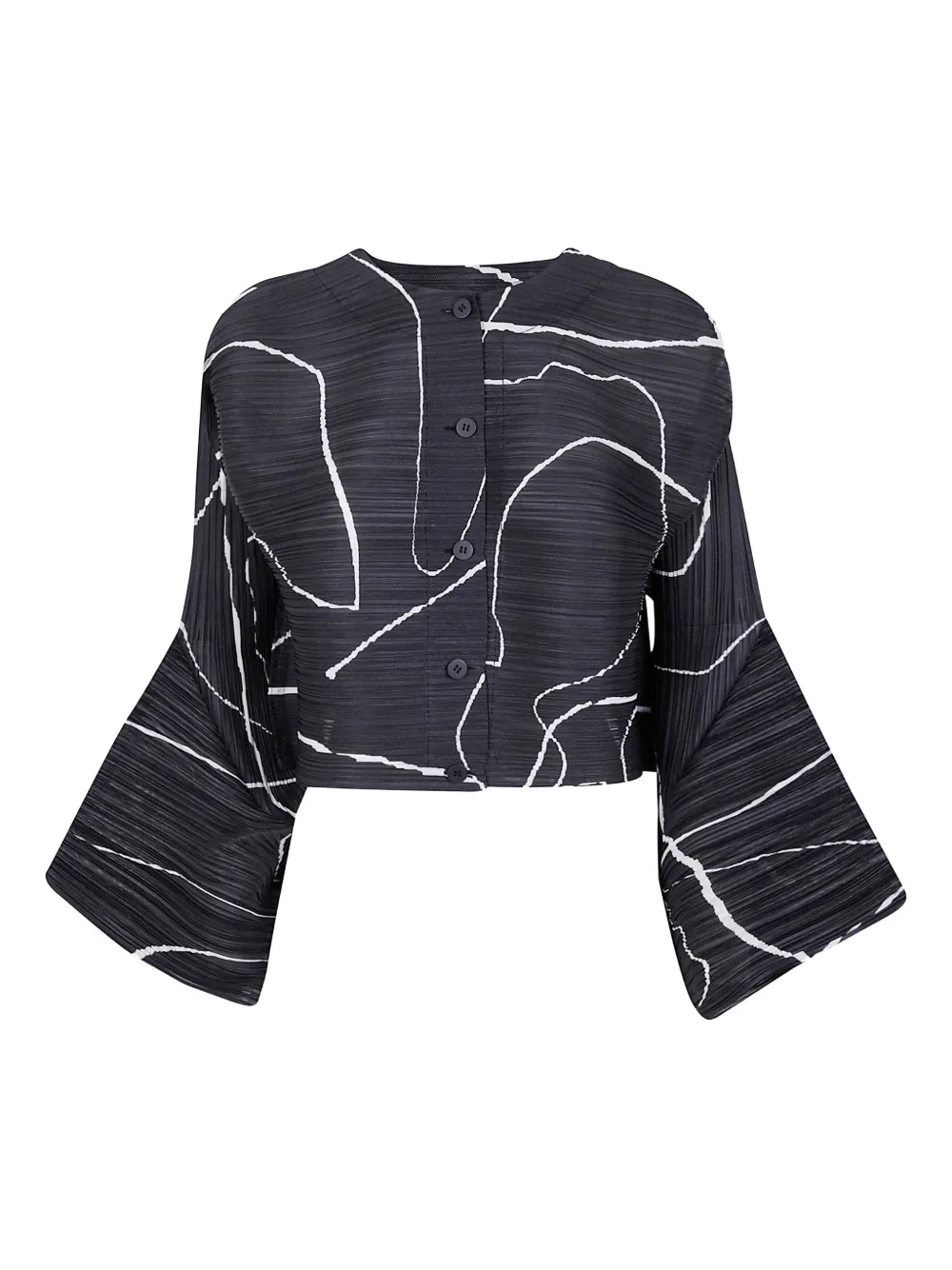 

Плиссированный кардиган с графическим принтом Pleats Please Issey Miyake, черный