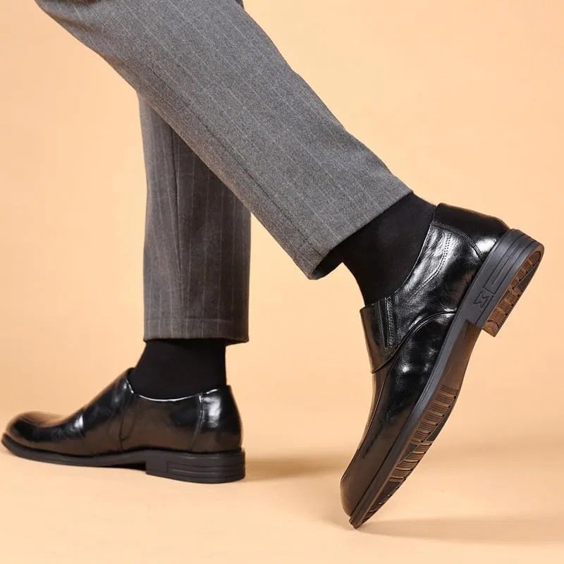 Лоферы кожаные Formal Loafers Dress Oxfords, Black UOPYNE — фото 2