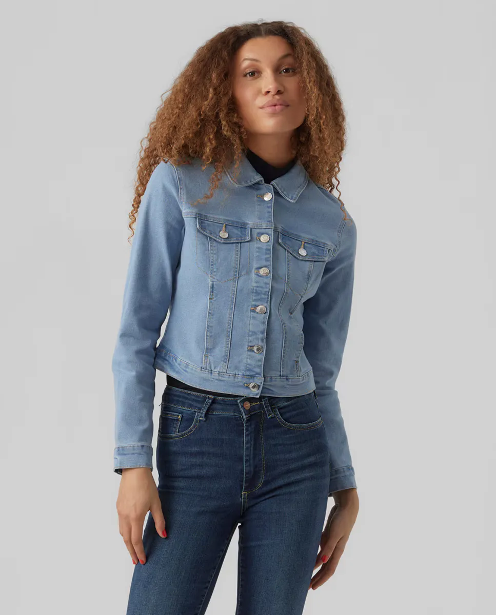 

Короткая женская джинсовая куртка Vero Moda, светло-голубой