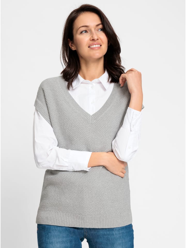 

Жилет-свитер в меланжевом цвете серо-каменного цвета WITT WEIDEN