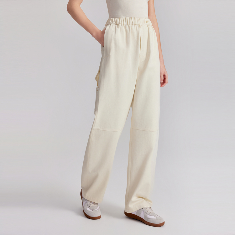 

ELLE Повседневные брюки женские Beige Yellow