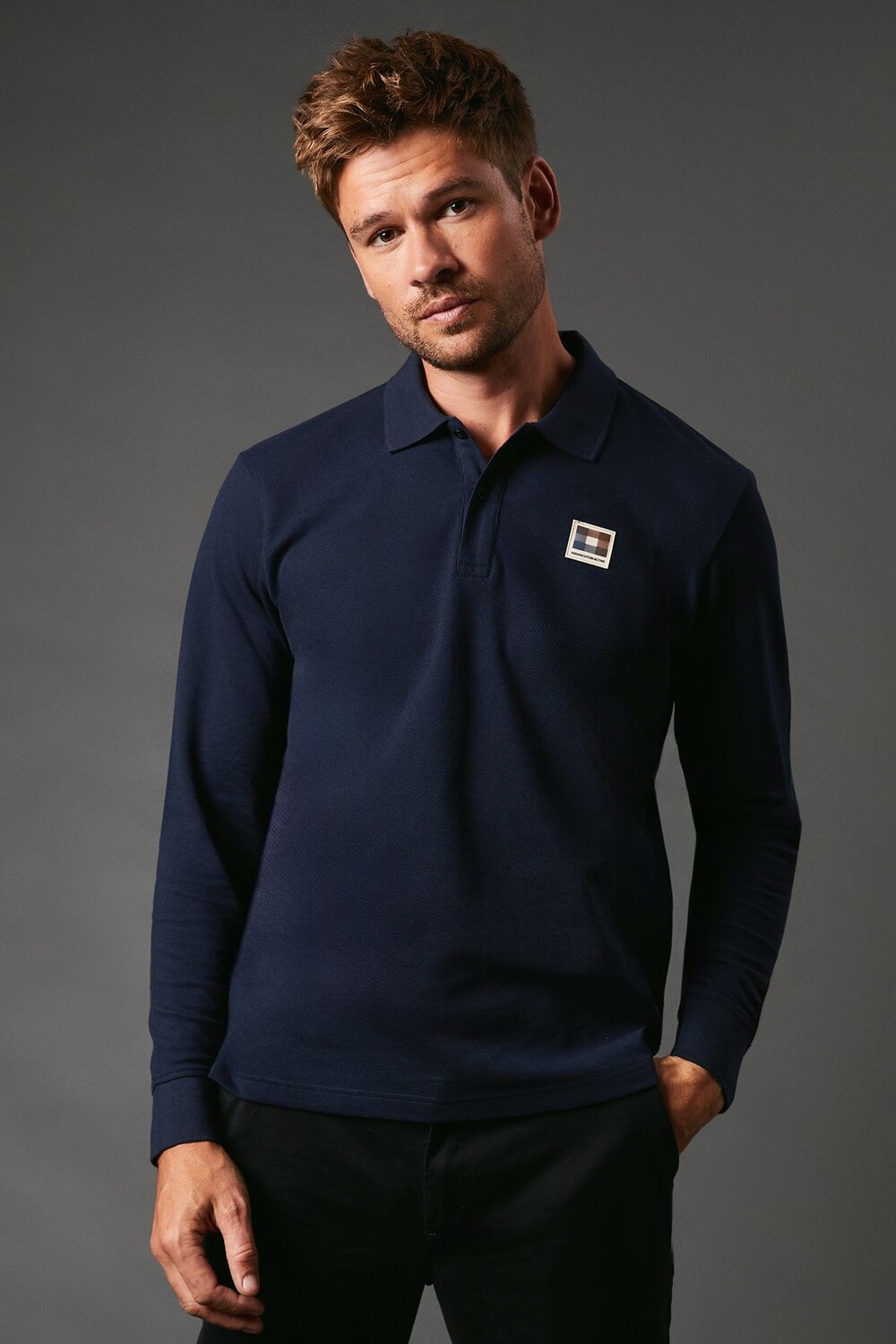 

Футболка-поло Aquascutum Active Small Patch Pique, темно-синий
