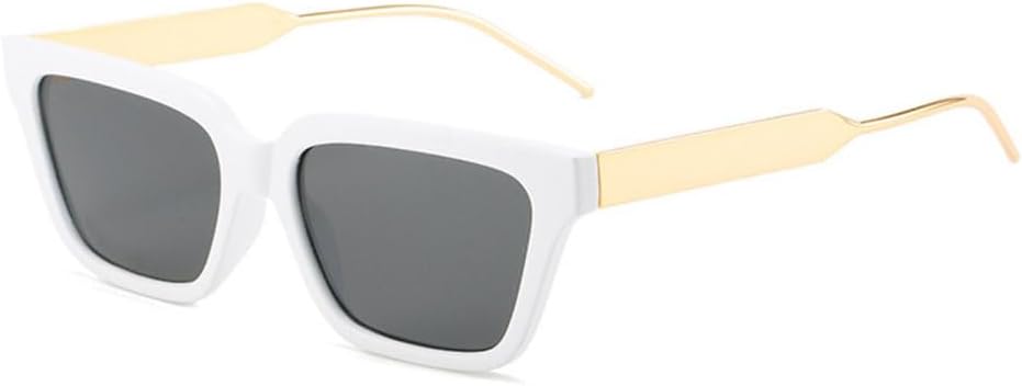 

Солнцезащитные очки в оправе «кошачий глаз», металлические квадратные солнцезащитные очки для женщин и мужчин, модные, винтажные, популярные, для путешествий MTZJH, White