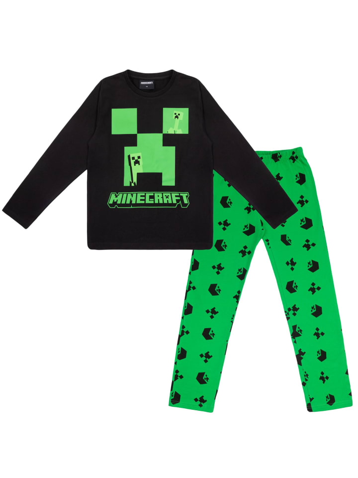 

Пижама с длинными рукавами Minecraft Creeper, черная