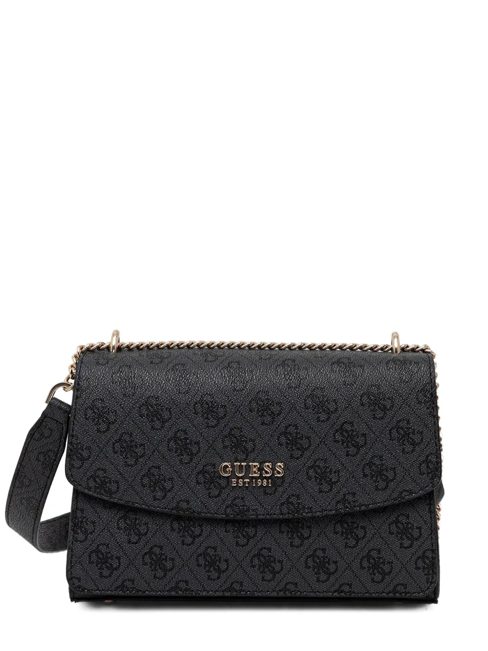 

Сумка-сэтчел с цепочкой и логотипом GUESS USA, черный