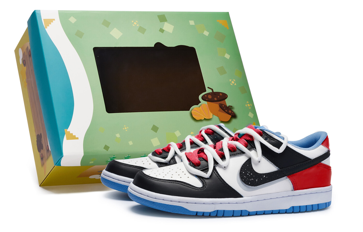 

Кроссовки Nike Dunk Skateboarding Shoes Women's Low-top Red, черный/оранжевый
