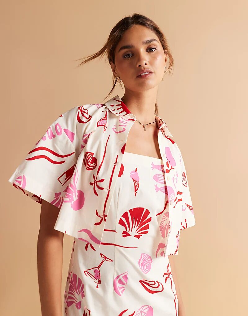 

Рубашка из поплина ASOS DESIGN с принтом в стиле casual