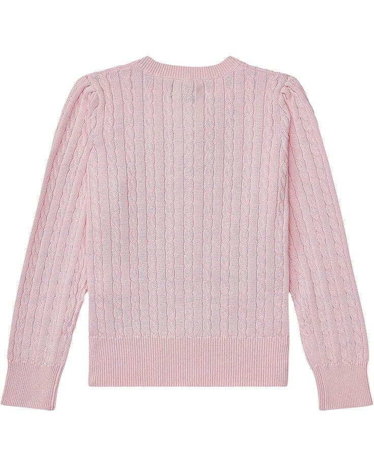 Свитер Polo Ralph Lauren Kids Cable Knit Cotton Cardigan, цвет Hint of Pink/Nevis Pony Player — фото 2