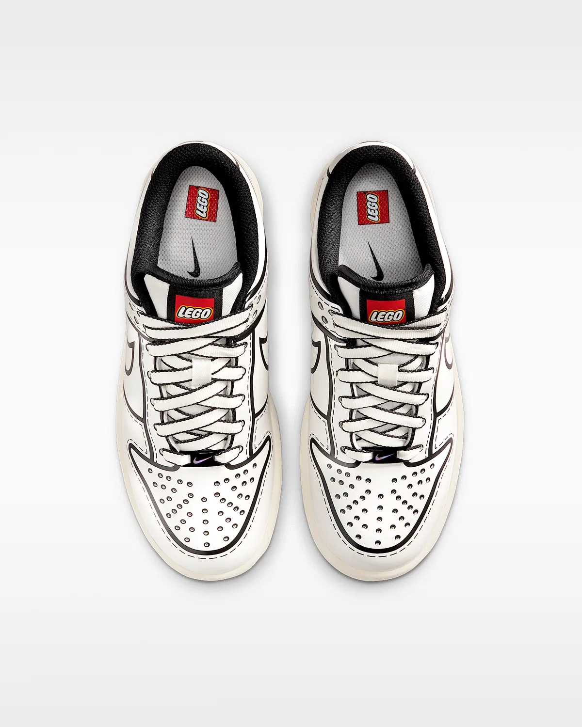 Детские кроссовки Nike Dunk Low x LEGO® Collection, Sail/Black/Rush Red/Sail — фото 4