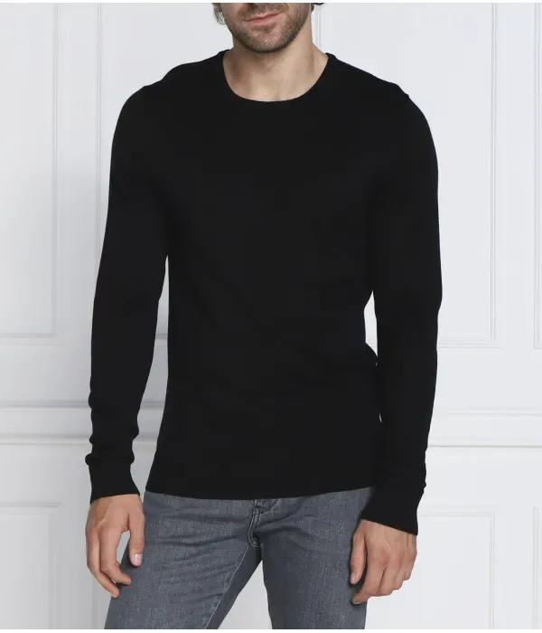 Шерстяной свитер regular fit Calvin Klein, черный