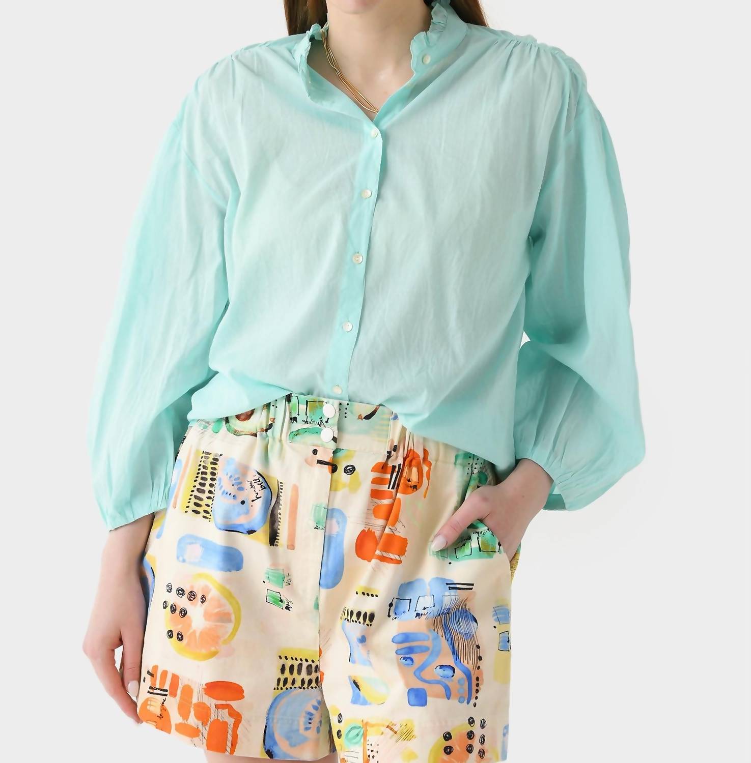 

Блузка Anna цвета морской волны Antik Batik, цвет aqua