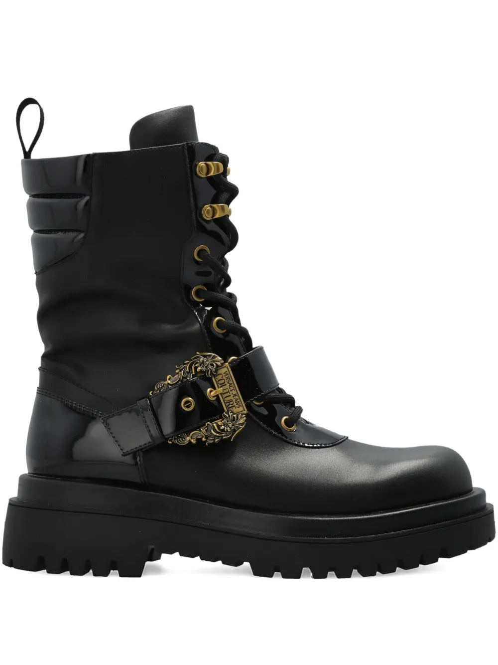 

Байкерские ботинки на шнуровке Versace Jeans Couture, черный