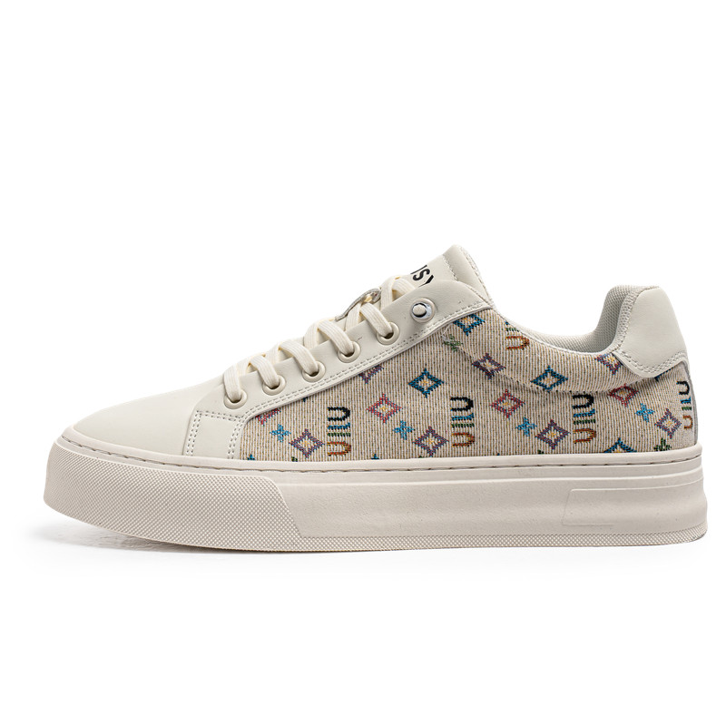 

Qiandongmeili Мужские низкие кеды из холста бежевые, цвет Beige