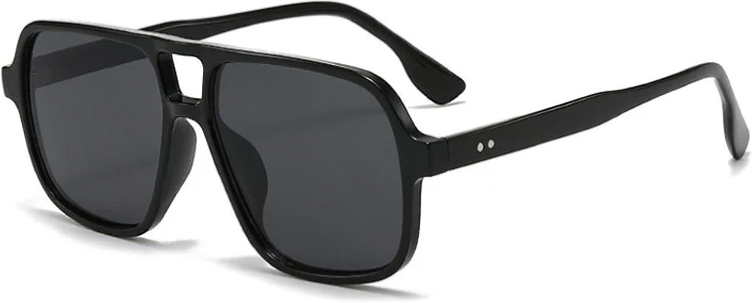 

Ретро-солнцезащитные очки с двойной перемычкой для женщин, модные очки с леопардовым принтом для мужчин, с заклепками, конфетного цвета, защита от УФ-излучения UV400 VFDHN, Black Grey