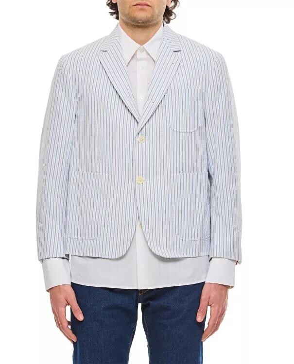 

Куртка из хлопкового сирсакера Thom Browne, синий