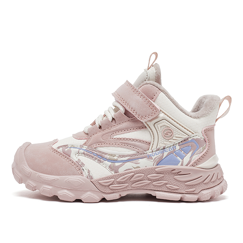 

Нескользящая, износостойкая, термообувь для детей. Детская обувь для повседневной жизни. HOBIBEAR, розовый/белый