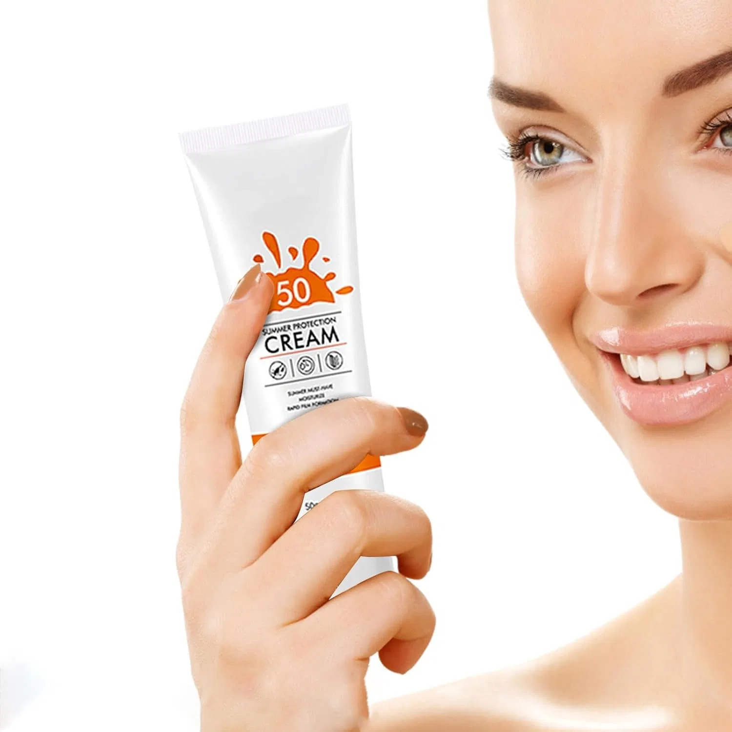 Солнцезащитный крем для лица и тела SPF, легкая текстура, Generic, 70 г, белый — фото 4