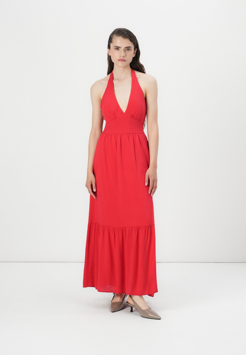 

Платье макси HALTER MAXI DRESS Hollister Co., красный