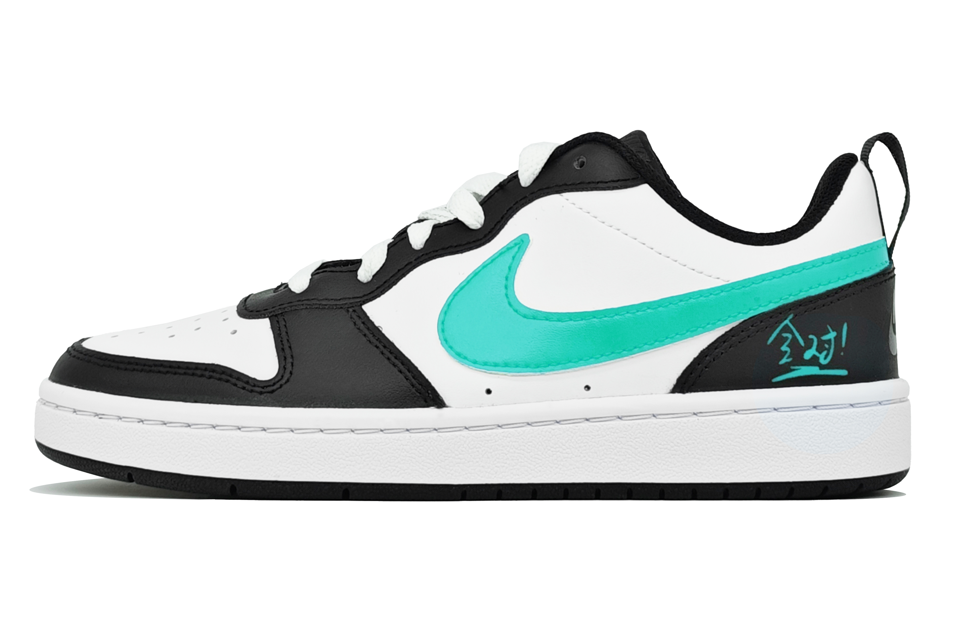 

Кроссовки Nike Court Borough Skateboarding Shoes Women's Low-top Black/white/green, цвет Tiffany