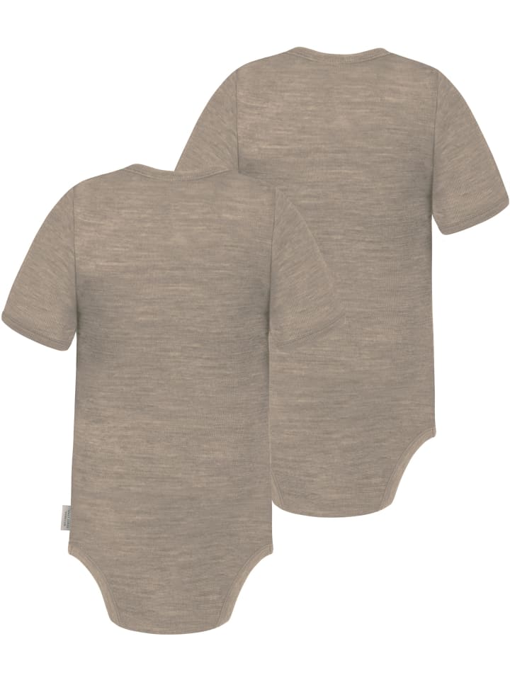 Normani Outdoor Sports Комплект из 2 детских боди с коротким рукавом из мериносовой шерсти, цвет бежевый, Tauranga — фото 2