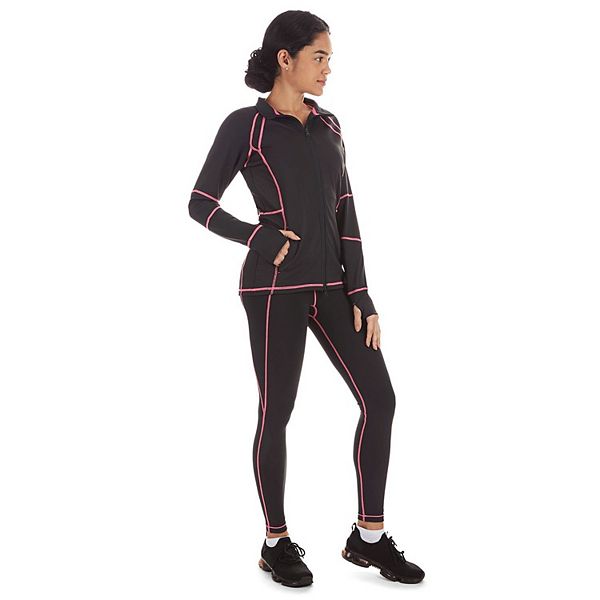 

Женские леггинсы для фитнеса с высокой талией и неоновой строчкой Memoi