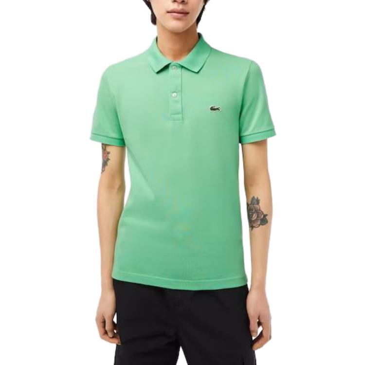 Поло Lacoste, мужское, повседневное, светло-зеленый — фото 3