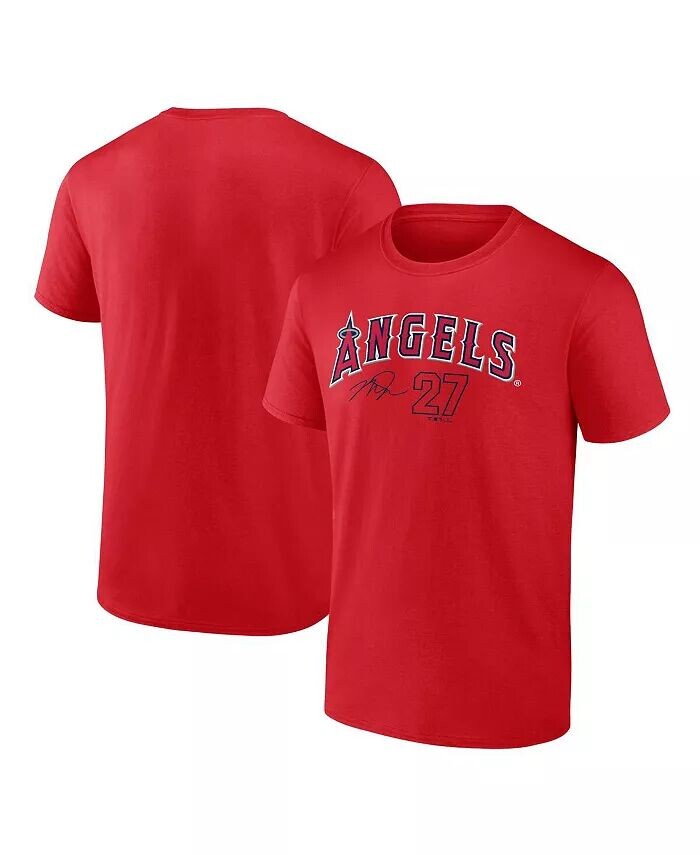

Мужская красная футболка Mike Trout Los Angeles Angels с именем и номером игрока Fanatics